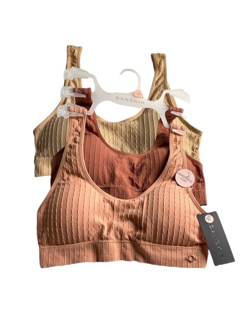 Danskin Intimate Ribbed Removable Cups Sport Bra
